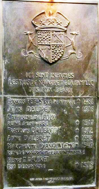 Sepultures des Rois de Navarre  Lescar