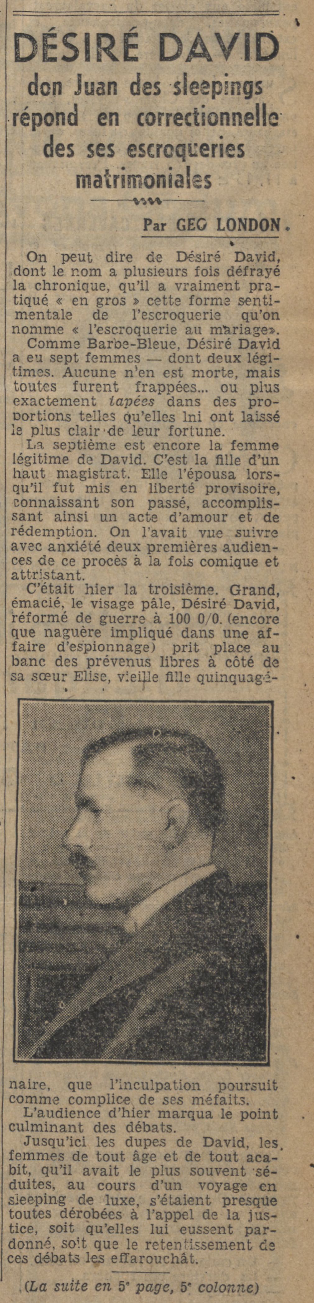 Dsir David dans la presse