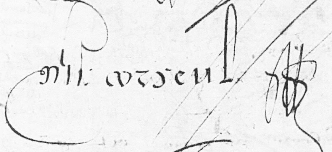 Signature de Guillaume Corseul  Dinan en 1606