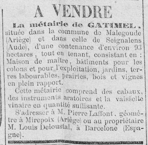 Vente de Gatimel