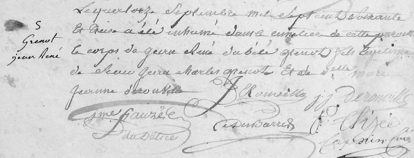 Signatures de Jean Jacques et son pre Jean Deronville.