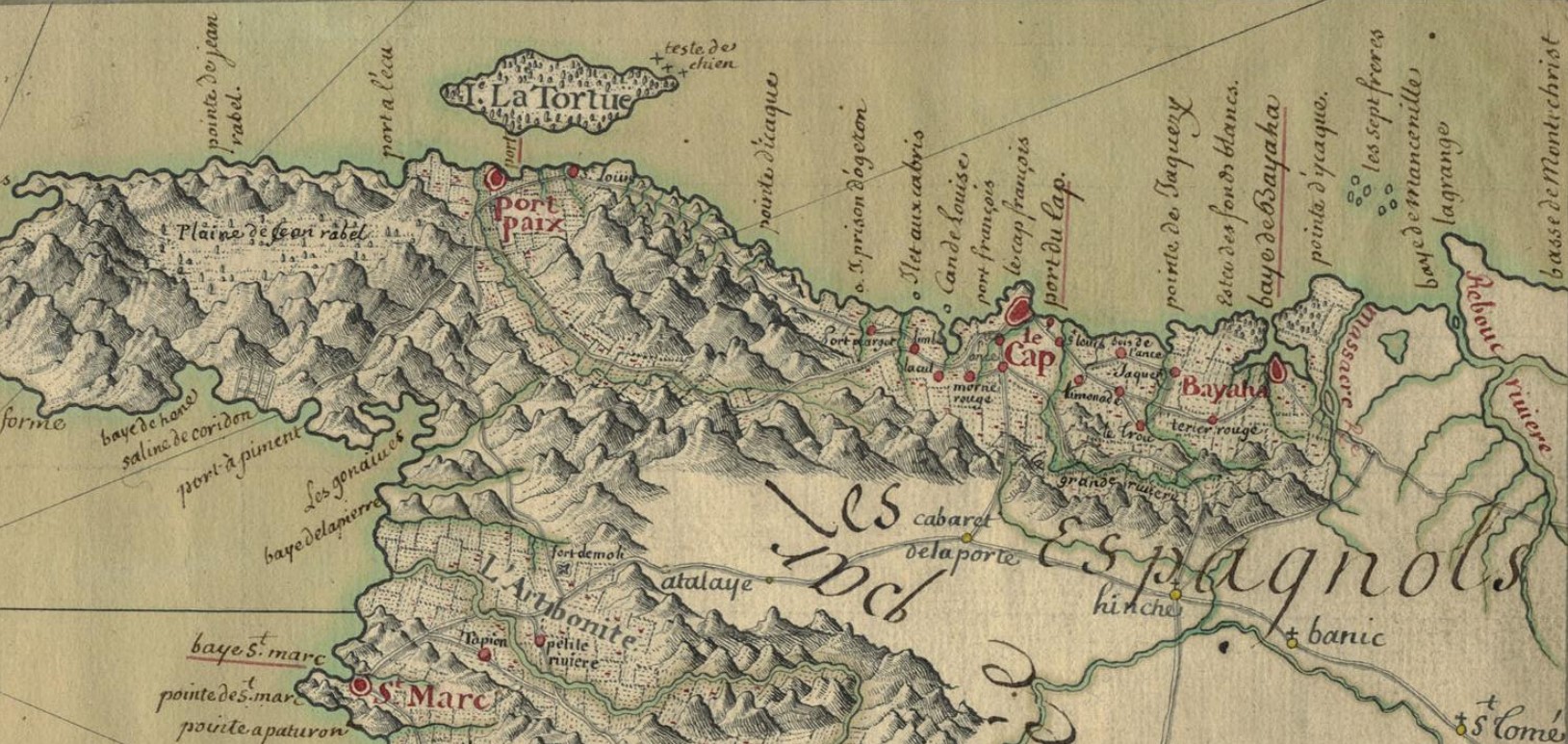 Carte du nord de l'le Saint-Domingue