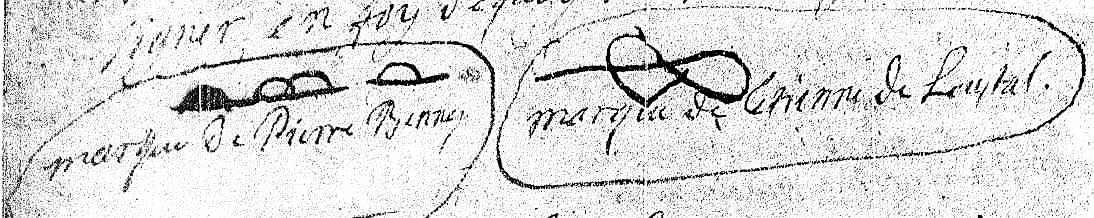 Signatures de Etienne Deloustal et Pierre Bennes