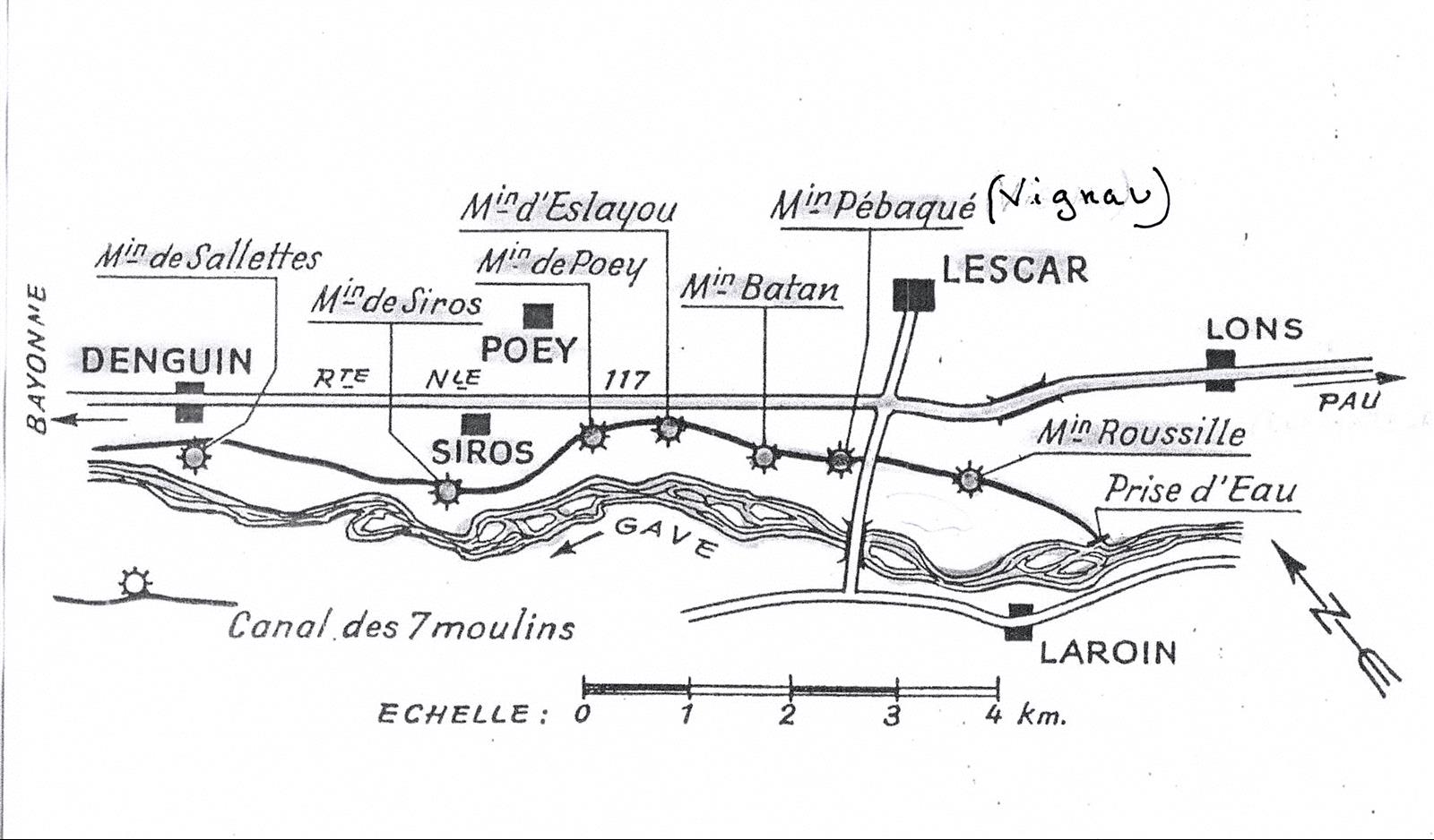 Le canal des sept moulins  Lescar et Poey