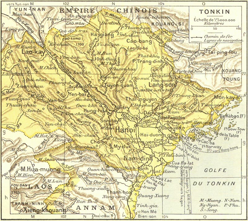 Carte du Tonkin